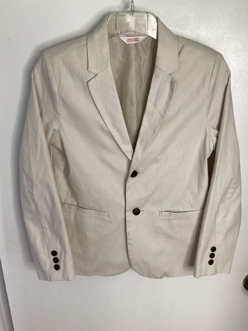 Cat & Jack Light Cream Single-Breasted Blazer with Dark Buttons 12